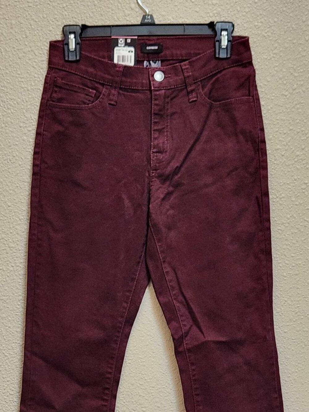 EXPRESS Bootcut Jeans Burgundy - Sz 6 - NEW NWT - Picture 2 of 5